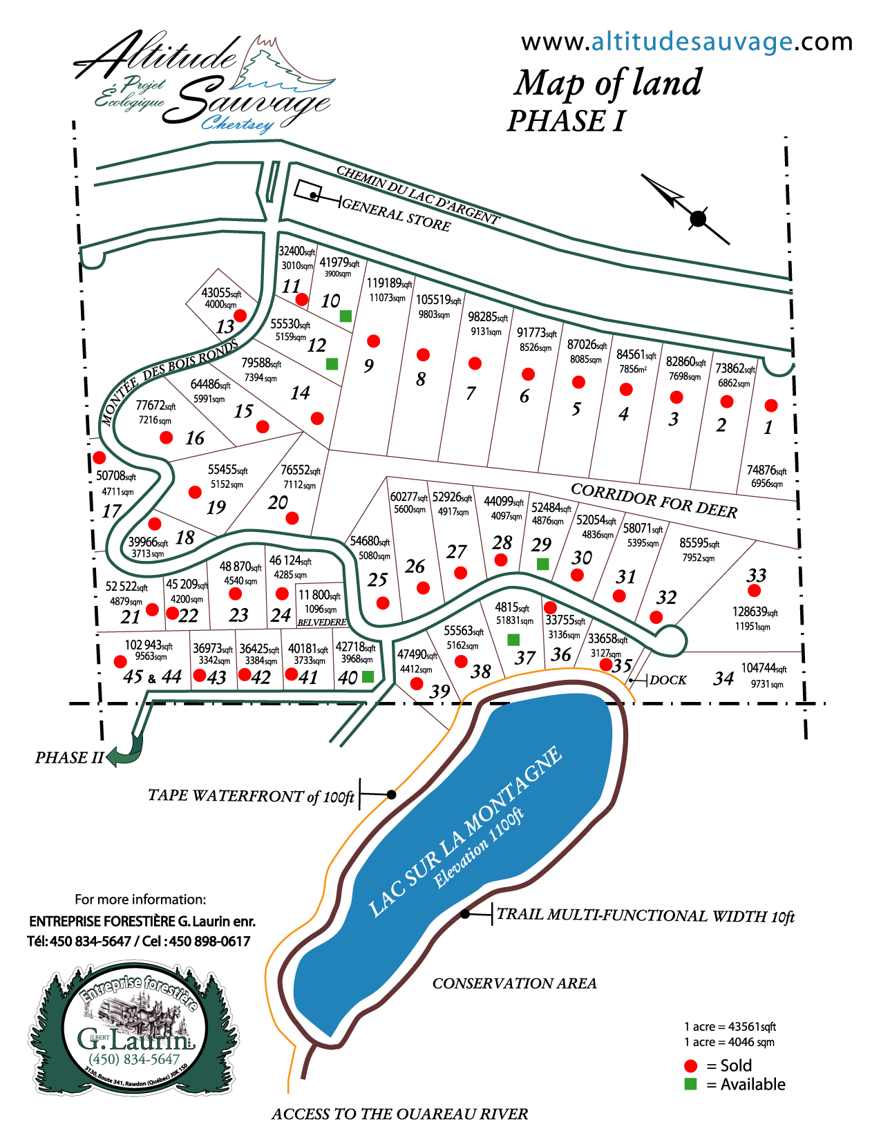 Beautiful land for sale in Chertseyof 106900pc bordered by a streamfor only $ 45,000! Zoned white, mixed woody,electricity and asphalt road. 300 feet of frontage on the way.